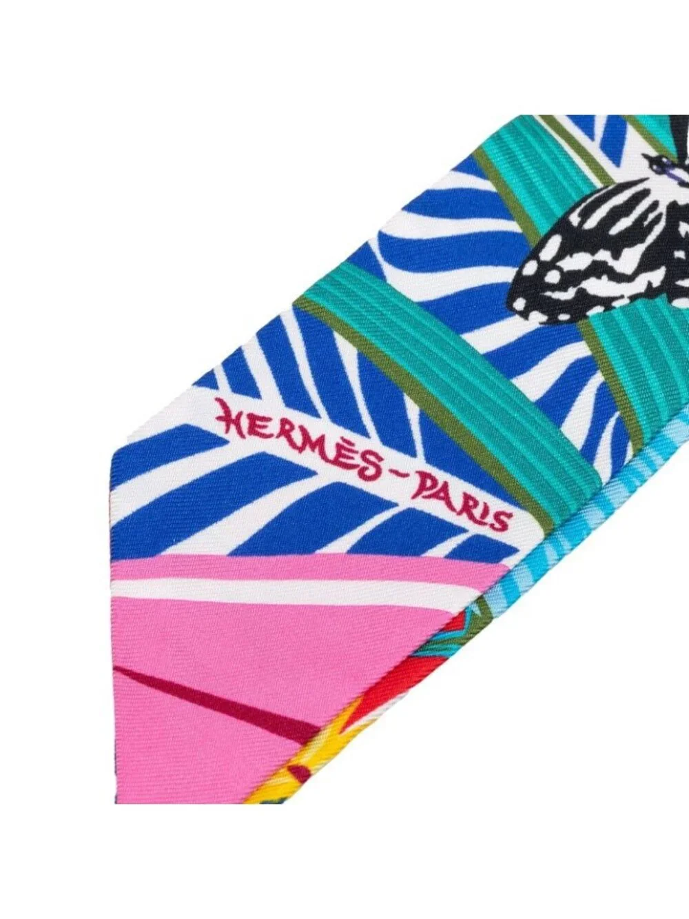 Hermes Twilly Jaguar Quetzal Scarf Multicolor Silk - Picture 2 of 5